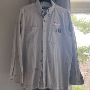 Tyndale FR Gray Long Sleeve Button-Up Work Shirt